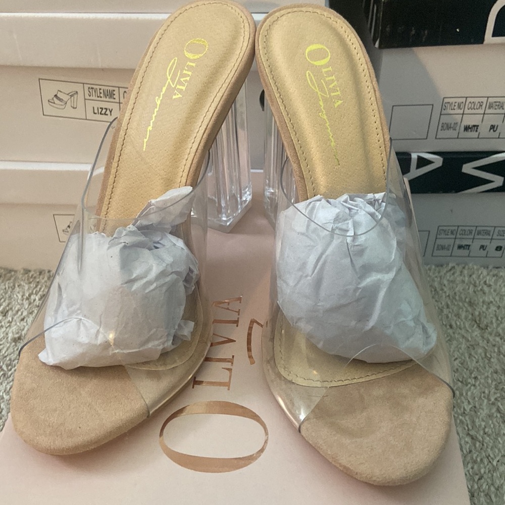 **SALE** New- In Box Women's Clear Chunky Block Heels